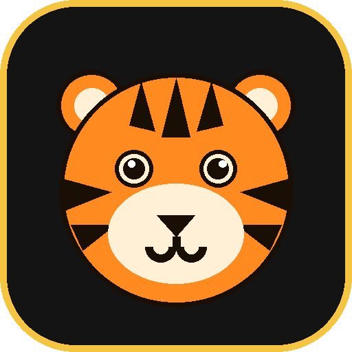 Logo Bet Tigrinho: cara de tigre laranja em fundo escuro
